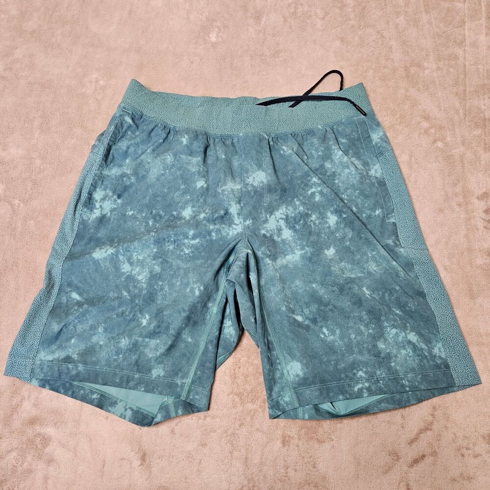 Lululemon T.H.E. Short Lined H2O Aqua Tie Dye Shorts Mens Size XL